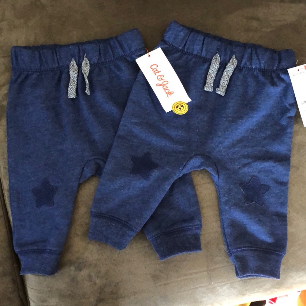 Two pairs of blue baby pants